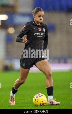 UK. November 2025. Everton FC gegen Manchester City FC Barclays Womens Super League GOODISON PARK ENGLAND - 9. November 2025 während des Barclays Women’s Super League Matches Iman Beney of Manchester City zwischen Everton FC und Manchester City FC im Goodison Park am 9. November 2025 in Liverpool, England. Quelle: ALAN EDWARDS/Alamy Live News Stockfoto