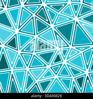 Geometrischer Hintergrund. Abgerundete Vollformen in Rahmen. Großes Dreieck. Einfarbiger Stil. Wiederholbares Muster. Tolle Vektorsteine. Stock Vektor