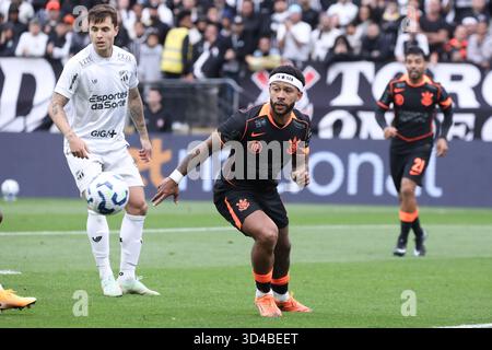Sao Paulo, Brasilien. November 2025. Memphis von Corinthians während des Spiels gegen Ceará in der 33. Runde der brasilianischen Meisterschaft, in der Neo Química Arena, in der Ostzone von São Paulo, an diesem Sonntag, dem 9. Platz. Quelle: Brazil Photo Press/Alamy Live News Stockfoto