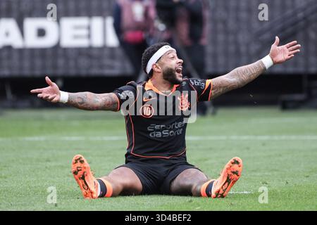 Sao Paulo, Brasilien. November 2025. Memphis von Corinthians während des Spiels gegen Ceará in der 33. Runde der brasilianischen Meisterschaft, in der Neo Química Arena, in der Ostzone von São Paulo, an diesem Sonntag, dem 9. Platz. Quelle: Brazil Photo Press/Alamy Live News Stockfoto