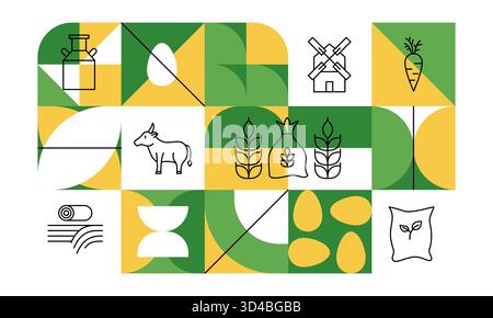 Geometrisches Konzept Der Farming Line Stock Vektor