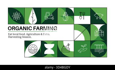 Geometrisches Konzept Für Den Ökologischen Landbau Stock Vektor