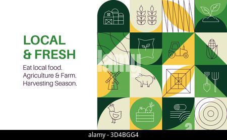 Geometrisches Konzept Der Lokalen Farming Line Stock Vektor