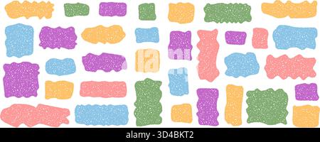 Set Mit Organischen Kreiden-Schnörkelrahmen Stock Vektor