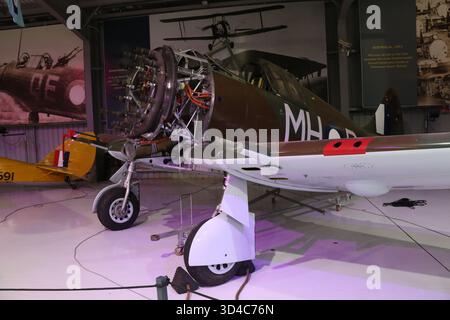 Temora, NSW, Australien. November 2025. Das Temora Aviation Museum bietet vom 2. September bis 20. November 2025 freien Eintritt, um 80 Jahre seit Ende des Zweiten Weltkriegs zu feiern. Das 1999 gegründete Temora Aviation Museum zeigt eine der weltweit besten Sammlungen fliegender historischer Flugzeuge. Im Bild: CA-13 Boomerang. Kredit: Carrot/Alamy Live News Stockfoto