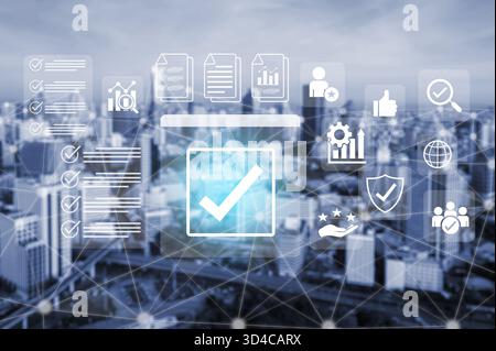Business Checkliste gewährleistet konsistente Prozesse, verbessert die Qualitätssicherung und unterstützt ein effizientes Management für eine zuverlässige Performance-Analyse Stockfoto