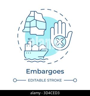 Symbol für „Embargos in sanftem Blau“ Stock Vektor