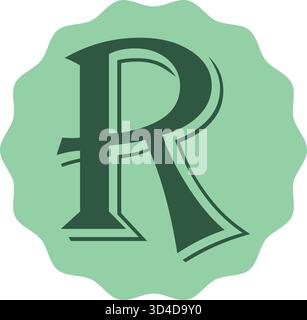 Stilvolles Letter R Vektor-Design isoliert auf weißem Hintergrund. Perfekt für Logos, Typografie, Branding, Poster, Bildungsdesigns, und dekorativ. Stock Vektor
