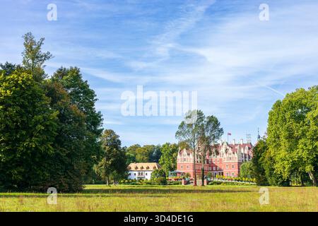 Altes und Neues Schloss Muskau, Muskauer Park, UNESCO Welterbe, Bad Muskau, Oberlausitz, Sachsen, Deutschland *** altes und neues Schloss Muskau, Muskau Pa Stockfoto