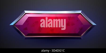 Rot glänzende Sechskantschraube mit Metallrahmen. Ideal für modernes UI-Design. Vektorabbildung. Stock Vektor