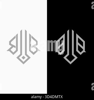 Muster Motiv Dekor Emblem Mosaik Ornament nahtlos zu anfänglich BB oder BUB Schriftart Logo Design Grafikkonzept kreatives Premium Vektor Stock Image Top Sell Stock Vektor