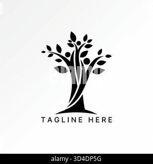 Rise Hands Familie 3 Personen verlässt Baum positve Lifestyle Aktivität Stiftung Logo Design Grafikkonzept kreative Premium Vektor Stock Image Top Sell Stock Vektor