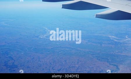 Blick auf Bangkok Thailand vom Flugzeug aus Stockfoto