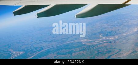 Blick auf Bangkok Thailand vom Flugzeug aus Stockfoto