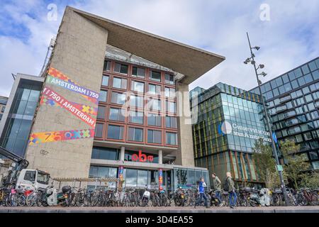 Openbare Bibliotheek, OBA Oosterdok, Musikschule Konservatorium, Oosterdokskade, Amsterdam, Niederlande *** Openbare Bibliotheek, OBA Oosterdok, Conservatorium Music School, Oosterdokskade, Amsterdam, Niederlande Stockfoto