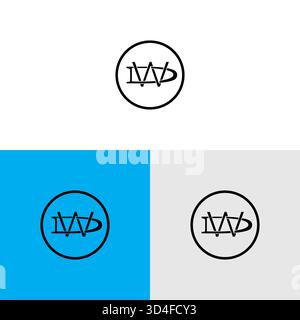 WD Letters einfaches elegantes, einfaches Logo-Design Stock Vektor