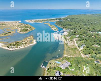 Blick aus der Vogelperspektive auf den 3-Meilen-Hafen Stockfoto