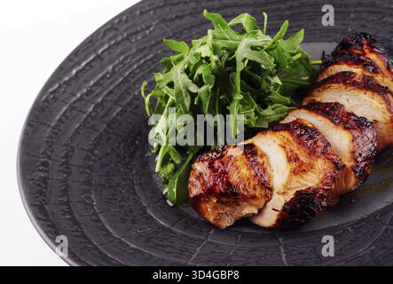 Essen, Huhn, truthahn, Filet mit Salat. Gesunde Ernährung Konzept Stockfoto