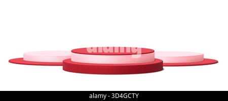 Rotes und rosafarbenes Podium Stock Vektor