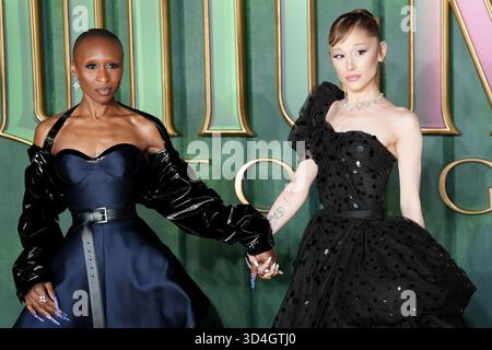Cynthia Erivo (links) und Ariana Grande kommen zur europäischen Premiere von Wicked: For Good am Cineworld Leicester Square in London. Bilddatum: Montag, 10. November 2025. Stockfoto