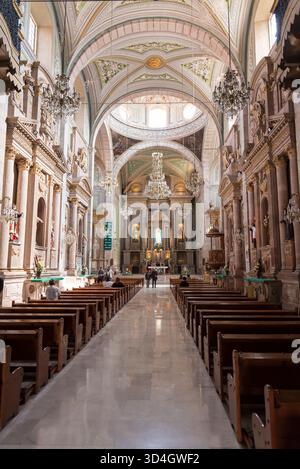 Ein Besuch der Stadt Querétaro, einer wichtigen Kolonialstadt Mexikos. Stockfoto