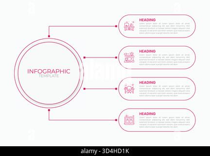 Moderne 4-stufige Infografik-Vorlage Stock Vektor