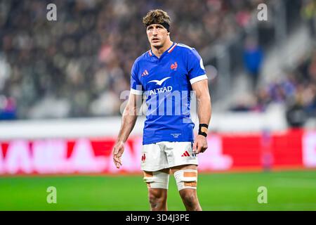 Paris, Frankreich. November 2025. Oscar Jegou während des Autumn Nations Series XV Rugby union Match France gegen Südafrika (Springboks) am 8. November 2025 im Stade de France in Saint-Denis bei Paris (Frankreich) Credit: Victor Joly/Alamy Live News Stockfoto