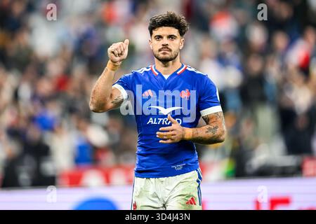 Paris, Frankreich. November 2025. Romain Ntamack während des Autumn Nations Series XV Rugby union Match France gegen Südafrika (Springboks) am 8. November 2025 im Stade de France in Saint-Denis bei Paris (Frankreich) Credit: Victor Joly/Alamy Live News Stockfoto