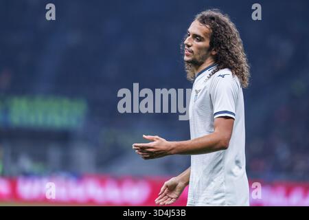 Mailand, Italien. November 2025. Matteo Guendouzi von SS Lazio reagiert auf das Fußballspiel der Serie A 2025/26 zwischen dem FC Internazionale und der SS Lazio im San Siro Stadion in Mailand. FINAL SCOREInter 2 | 0 Lazio Credit: SOPA Images Limited/Alamy Live News Stockfoto