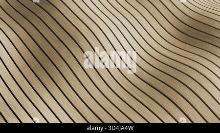 Abstrakte Wellige Holzplatten Hintergrund. 3D-Rendering Stockfoto