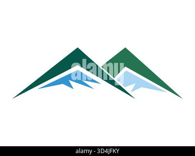 Ein klarer und minimalistischer Vektor der Bergwelt mit scharfen Gipfeln und natürlichen Linien. Perfekt für Outdoor-, Wander-, Abenteuer-, Reise- und Naturlogos Stock Vektor