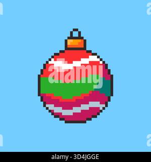 Pixel Art Christmas Ball Spiel Asset Design Stock Vektor