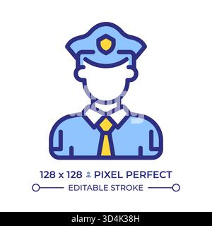 Polizist-Symbol mit perfekter Linienfarbe Stock Vektor