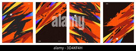 Dynamischer Grunge Sport Poster Hintergrund mit energetischen Farben. Banner, Poster oder Titelvorlage für Sport, Fitness, Workout, Fitnessstudio, Flyer Stock Vektor