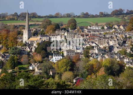 Blick auf die Stadt cotswold im Herbst, Painswick, Cotswolds, Gloucestershire, England, Vereinigtes Königreich, Europa Stockfoto