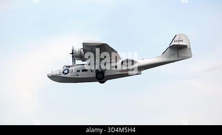 Die Consolidated PBY-5A Catalina (G-PBYA), ausgestellt auf der Battle of Britain Air Show, IWM Duxford, 2025 Stockfoto