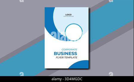 Flyerdesign für Unternehmen. Faltblatt-Design für Werbung. Stock Vektor