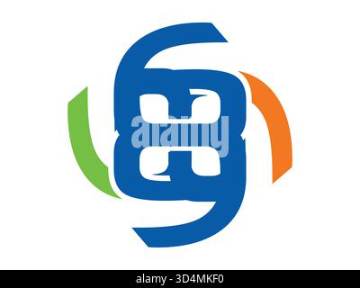 Moderner Nummer 6-Icon minimalistischer Stil, perfekt für Bildung, Branding, Infografiken und digitale Schnittstellen. Ideal für Logodesign, Apps oder kreative Anwendungen Stock Vektor