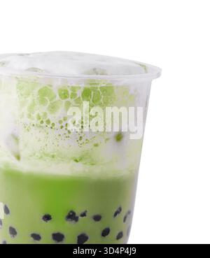Essen, leckerer Milchbläschen Tee isoliert auf weiß Stockfoto