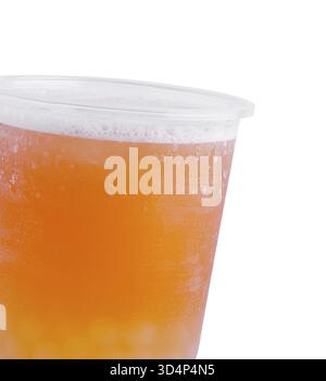 Essen, eisgekühlter Milchtee mit isolierter Blase Stockfoto