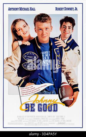 Johnny Be Good (1988) von Bud S. Smith mit Anthony Michael Hall, Robert Downey Jr. und Paul Gleason. Ein talentierter Highschool-Fußballstar wird von Colleges rekrutiert, wenn jeder um seine Zukunft wetteifern muss. Foto eines Original-Posters aus dem Jahr 1988 (USA), das NUR FÜR REDAKTIONELLE ZWECKE VERWENDET WIRD. Quelle: BFA / Orion Pictures Stockfoto