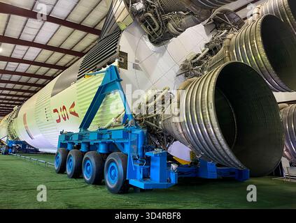Houston NASA Mission Control Center Museum, Exponate und Weltraumgegenstände, die während der Ära Gemini, Apollo und Shuttle verwendet wurden. NASA Johnson Space Center Stockfoto
