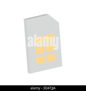 3D-Symbolvektor-Illustrationsdesign der sim-Karte Stock Vektor