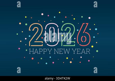 2026 Happy New Year Illustration Hintergrund Vektor Design Stock Vektor