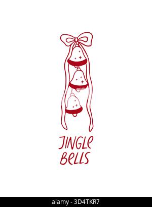 Handgezeichnete süße Weihnachtsglocke Stock Vektor