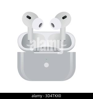 Drahtlose airpod Ohrstöpsel Clipart Vektor Design mit weißem Hintergrund Stock Vektor