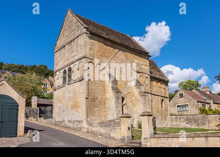 Blick auf die angelsächsische Kirche St. Laurence. Bradford auf Avon, Wiltshire, England Stockfoto