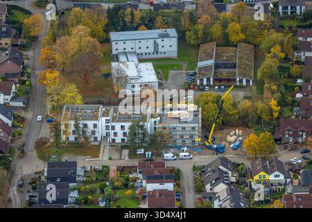 Luftbild, Fachhochschule Südwestfalen, Schule Institut für Verbundstudien, Baustelle mit Neubau Wohnhaus, Lennetal, Hagen, Ruhrgebiet, Nordrhein-Westfalen, Deutschland ACHTUNGxMINDESTHONORARx60xEURO *** Luftaufnahme, Hochschule Südwestfalen, Schulinstitut für Verbundstudien, Baustelle mit neuem Wohngebäude, Lennetal, Hagen, Ruhrgebiet, Nordrhein-Westfalen, Deutschland ACHTUNGxMINDESTHONORARx60xEURO Stockfoto