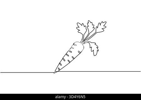 Durchgehende Karotten-Illustration einfache minimale Karotte ein-Linien-Kunstdesign Stock Vektor