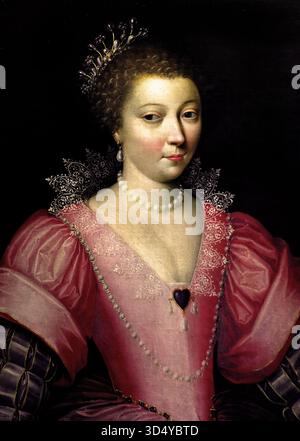 Henriette Balzac d'Entragues, die von französischen unbekannter Maler des 16. Jahrhunderts Frankreich Entragues (Catherine Henriette de Balzac d', Marquise de Verneuil (1579 - 1633) war der Favorit Herrin von Heinrich IV. von Frankreich) Stockfoto